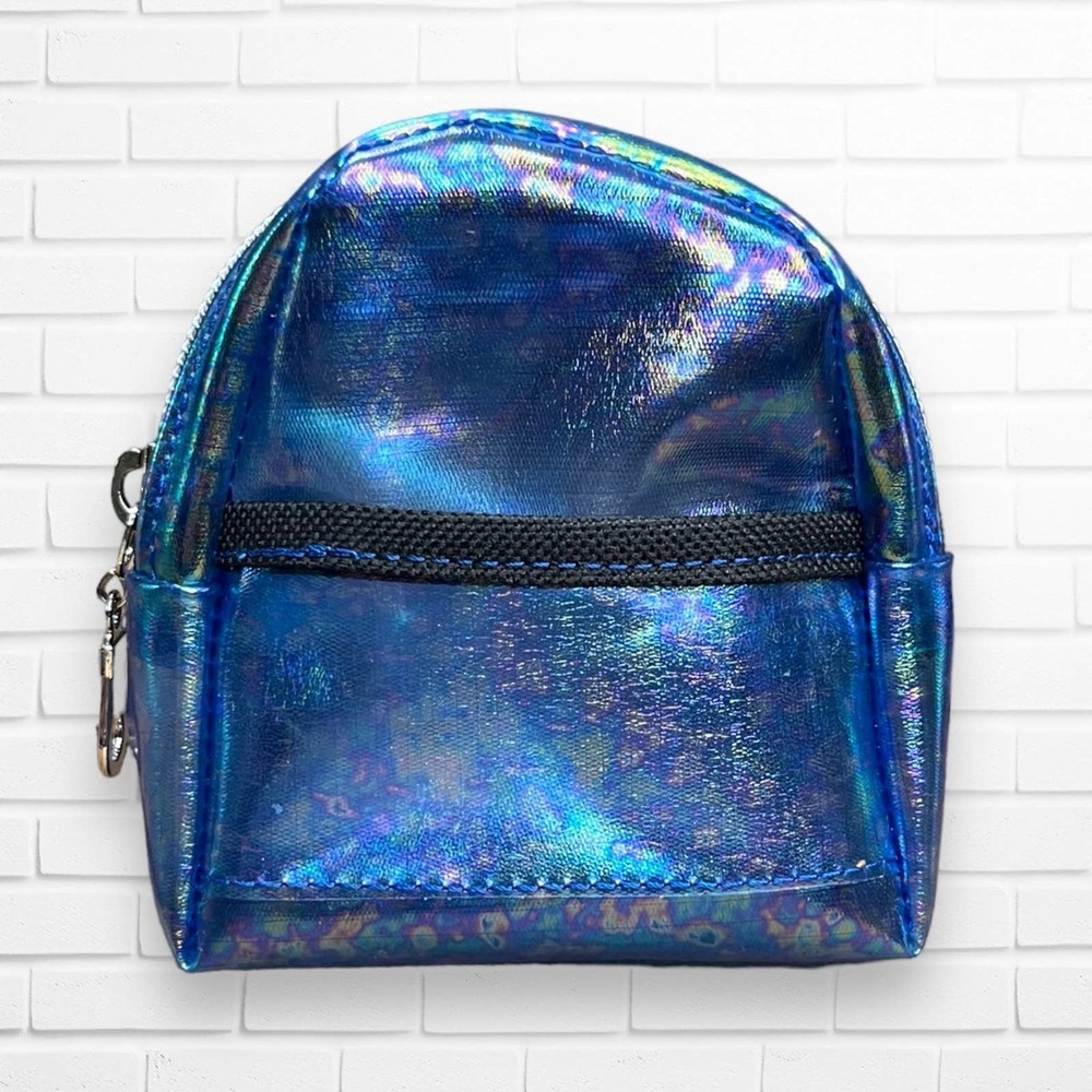 Micro Mini Blue Backpack Key Chain Purse Charm Handmade